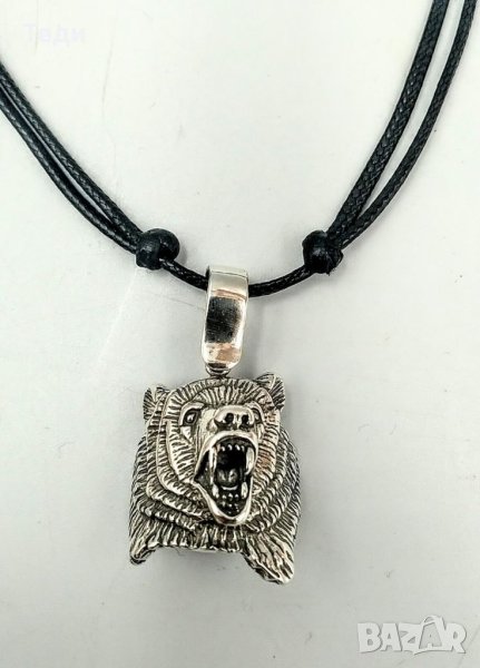 Сребърен медальон Мечка тотем за здраве и храброст, снимка 1