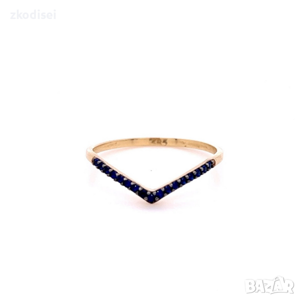 Златен дамски пръстен 0,93гр. размер:55 14кр. проба:585 модел:22115-6, снимка 1