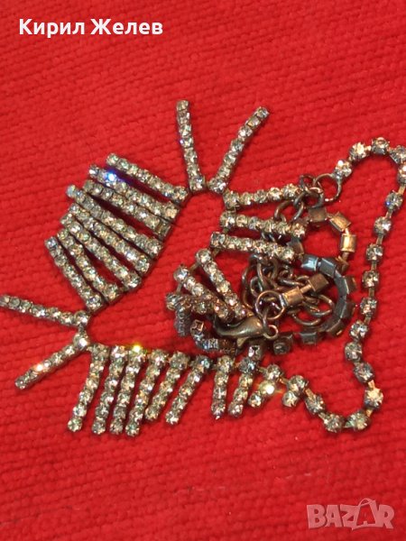 ПОСРЕБРЕНА ВИНТИДЖ АРТ КРИСТАЛНА ОГЪРЛИЦА КОЛИЕ 4374, снимка 1
