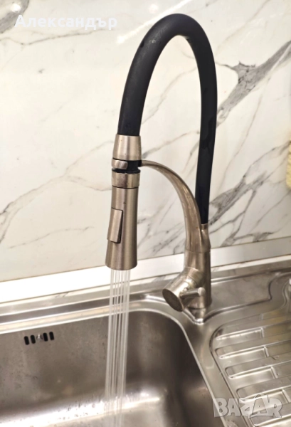 Смесител за кухня с чучур и 2 вида пръскане, снимка 1