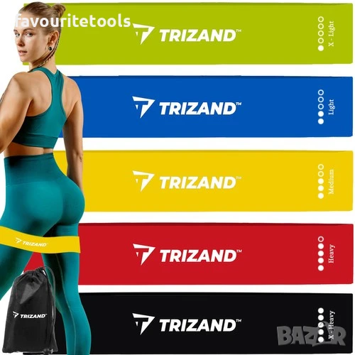 Фитнес ластици Trizand - 5 броя, снимка 1
