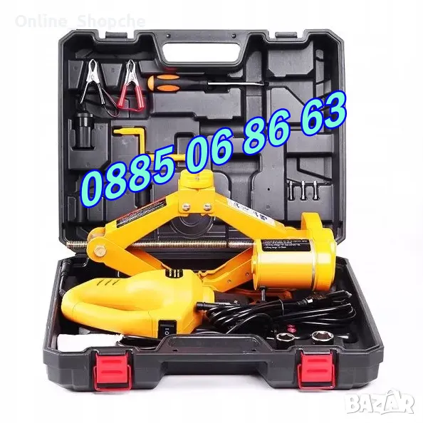 Комплект Електрически крик с електрически гайковерт 12 V 2 тона, снимка 1