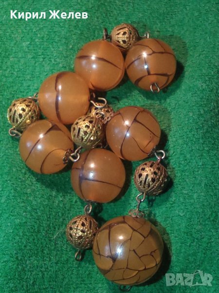 СТАРО КАТАЛИН КЕХЛИБАР КОЛИЕ с ПОЗЛАТА и ФИЛИГРАН 4633, снимка 1