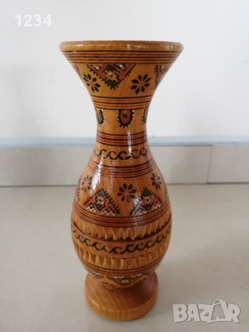Дървена ваза 18 см. , снимка 2 - Други стоки за дома - 36093694
