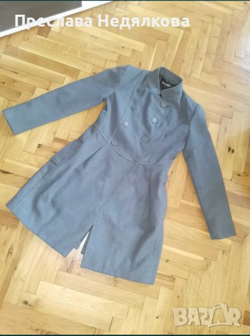 Дамско сиво палто, размер М, снимка 1