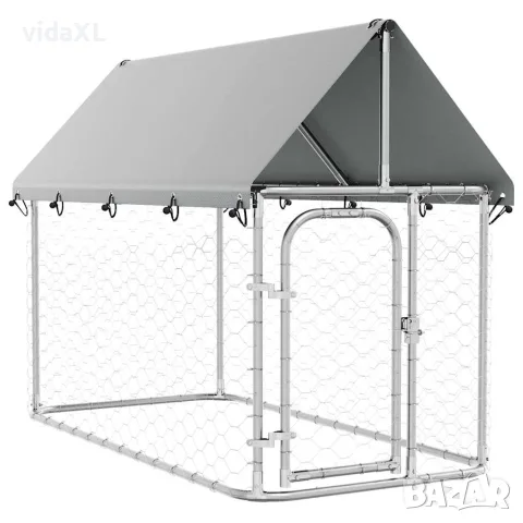 vidaXL Дворна клетка за кучета с покрив, 200x100x150 см