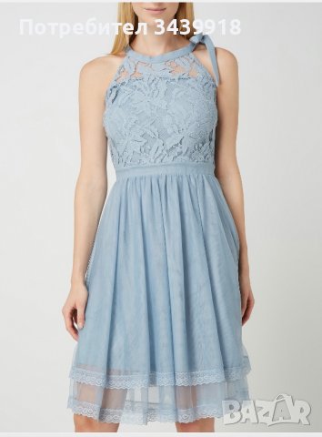 Светло синя рокля до коленете , снимка 1