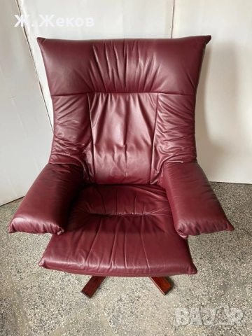 Кожено кресло, снимка 2 - Дивани и мека мебел - 52886506