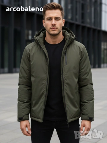 Мъжко зимно яке с качулка, 3цвята , снимка 3 - Якета - 53089552