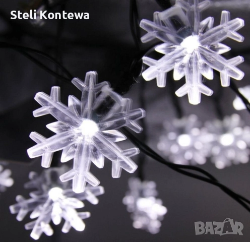 Многоцветни коледни LED лампички със снежинки , снимка 3 - Други стоки за дома - 52408304