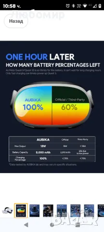 Каишка за глава Aubika с бързо зареждане за Meta Quest 3S/Quest 3 с вградена батерия 8000 mAh,

, снимка 10 - Аксесоари - 48820618
