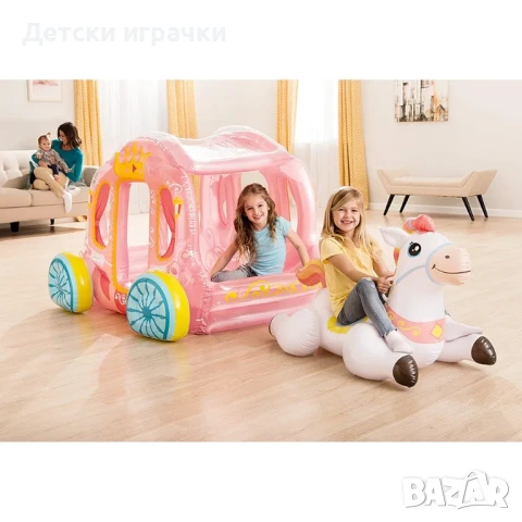 Надуваема играчка 2в1 каляска за принцеси INTEX, 145 x 135 x 104 см, снимка 7 - Надуваеми играчки - 51107767