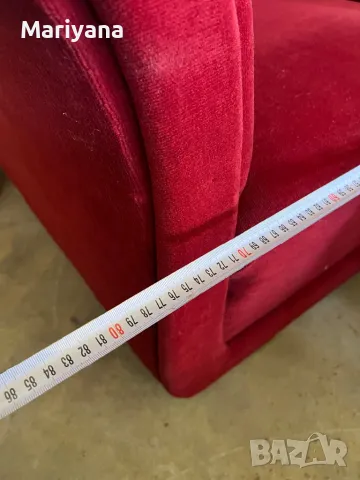 Червен фотьойл с текстилна тапицерия, снимка 6 - Дивани и мека мебел - 50066440