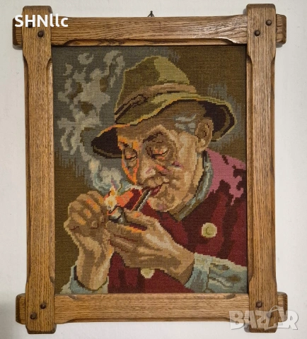Гоблен старец с лула
