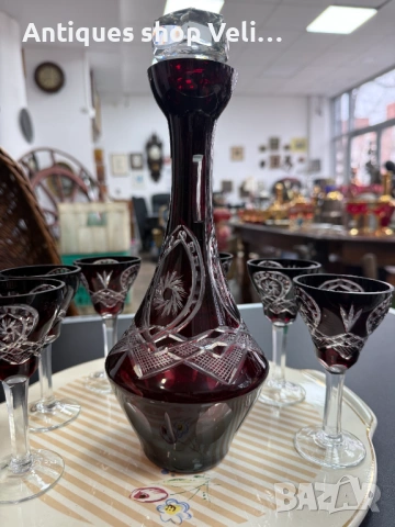 Кристален сервиз за алкохол №7931, снимка 3 - Антикварни и старинни предмети - 53736408