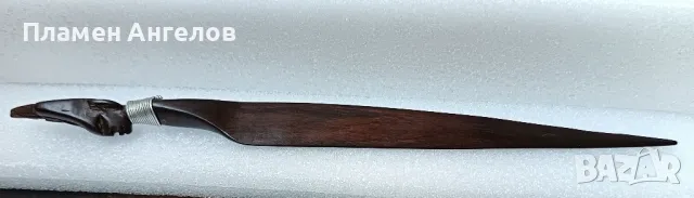 Дървен от абанос нож за отваряне на писма. , снимка 2 - Антикварни и старинни предмети - 50337325