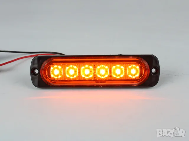 LED габарит с рефлектор 6 LED 12-24V за страничен монтаж с жълта светлина, снимка 2 - Аксесоари и консумативи - 55868923