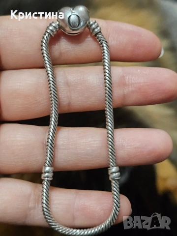 Сребърна гривна тип Пандора