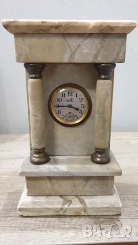 Френски античен мраморен каминен часовник марка ЛЪВ, снимка 7 - Антикварни и старинни предмети - 47539136