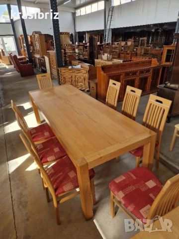 К-т Масивна Разтегателна Трапезна Маса с 8 бр.Стола-внос от Германия!, снимка 9 - Маси - 52152830