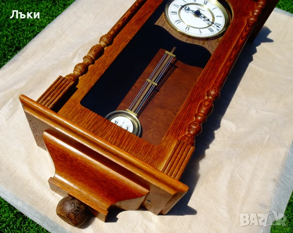 Немски стенен часовник с махало,гонгове. , снимка 3 - Антикварни и старинни предмети - 50747129