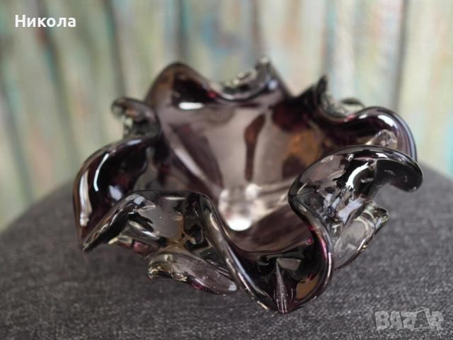 Луксозен пепелник за пури от Barovier & Toso, Италия, снимка 5 - Антикварни и старинни предмети - 52353275