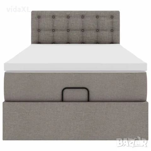 vidaXL Османска легло с матрак, таупе, 90x200 см, плат, снимка 7 - Спални и легла - 56147038