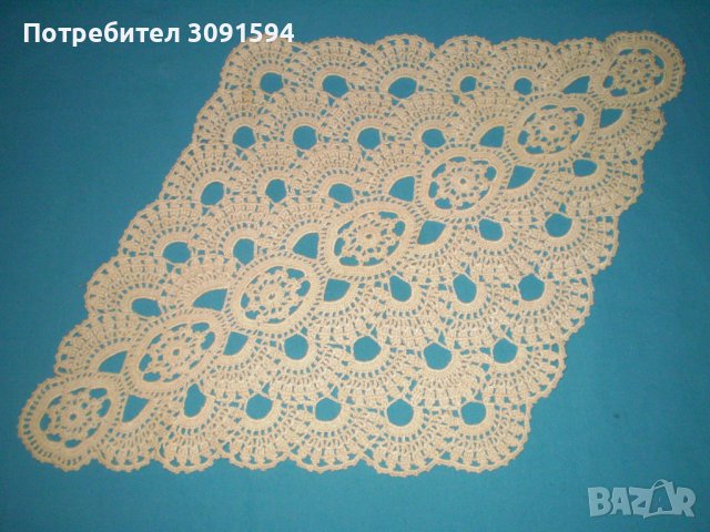 Плетена на една кука покривчица  цвят екрю, снимка 3 - Други ценни предмети - 41940624