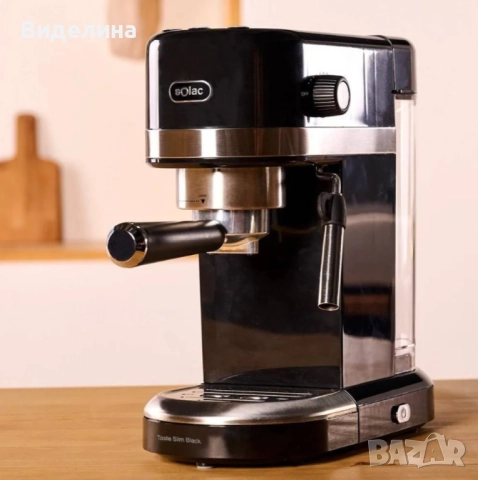 Машина за еспресо Solac Taste Slim Black CE4510 (С дефект отзад на резервоара  за водата и по кашона, снимка 6 - Кафемашини - 52010395