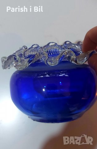 Ваза синя,малка, снимка 5 - Вази - 38875215