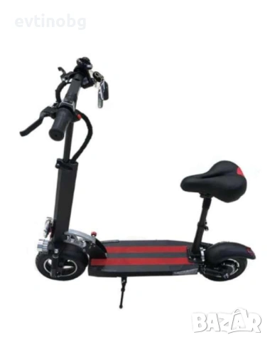Супер бързият електрически  сгъваем скутер в черно с червено, снимка 7 - Велосипеди - 53836322