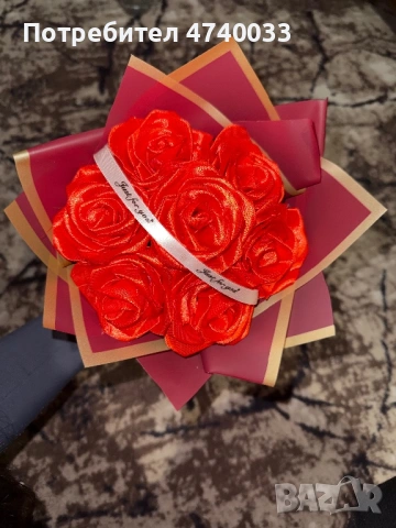 Намаление ! Вечен букет от сатенени рози с луксозна опаковка само за 10€, снимка 3 - Декорация за дома - 53699154