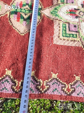 Старо ръчно тъкано килимче черга рогозка килим пътека, снимка 6 - Антикварни и старинни предмети - 53340373