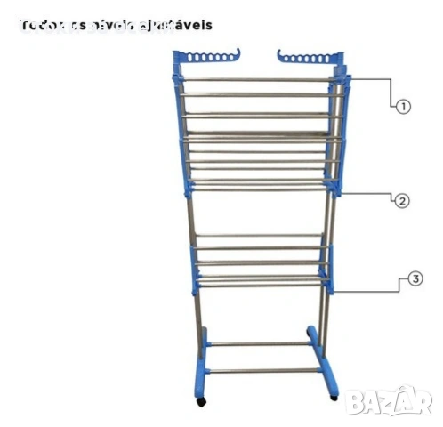 Сгъваем сушилник за дрехи на колелца – практична стойка за сушене на пране, снимка 6 - Други стоки за дома - 53308292