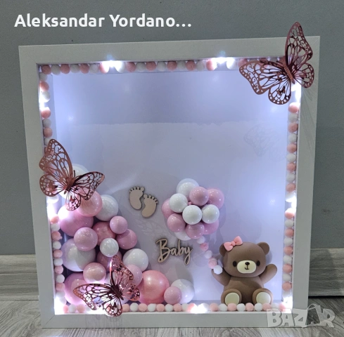 3Д бебешка визитка.Луксозен подарък за изписване ,погача, кръщене., снимка 13 - Мебели за детската стая - 53658113