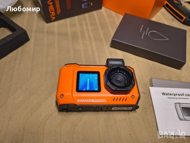 33FT/10M Подводна камера 4K 48MP Водоустойчива камера с 32GB карта Двоен екран Здрава , снимка 4 - Камери - 52029137