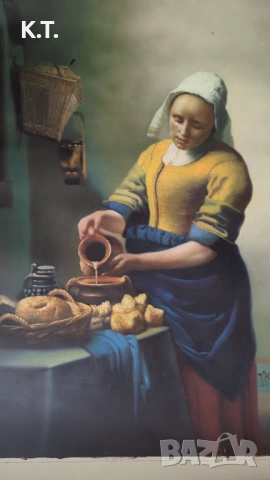 Картина, масло върху платно, ръчна репродукция на Вермер