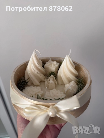 Коледна магия-свещ, снимка 2 - Декорация за дома - 52542069