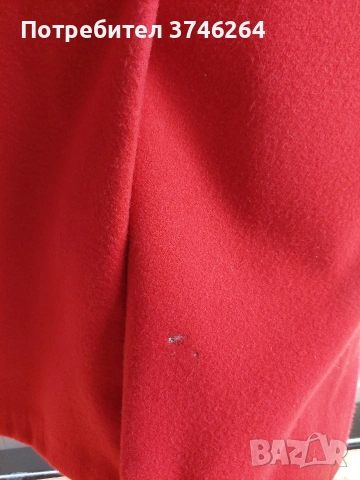 Червено дълго палто , снимка 3 - Палта, манта - 53037285