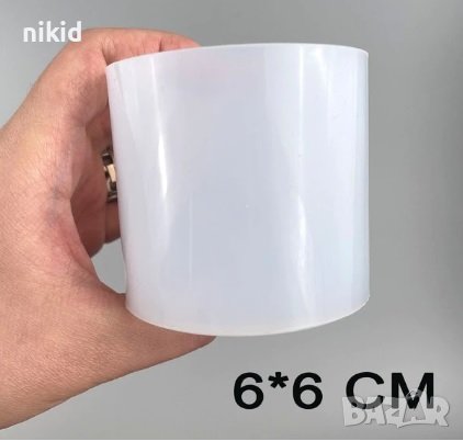 Висок малък голям цилиндър силиконов молд форма калъп за свещи восък гипс сапун смола свещ саксия, снимка 4 - Форми - 32225909