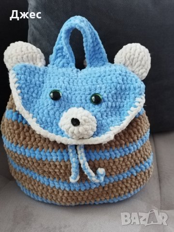 Плетена Детска раничка Мече, снимка 1