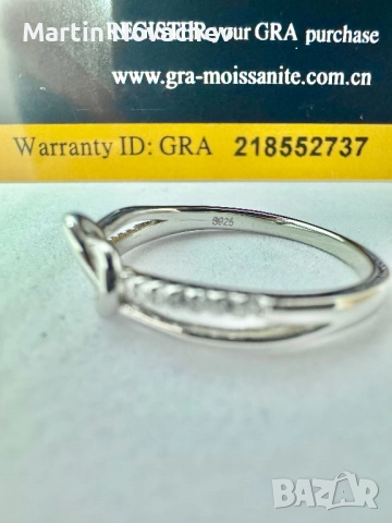 Сребърен пръстен с мойсанит (Диамант) 0.5 карата, снимка 6 - Пръстени - 51458922