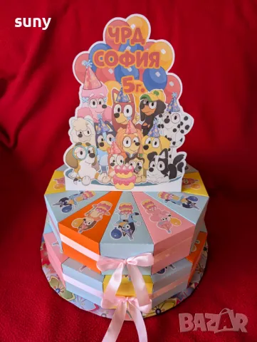 Картонена торта Блуи и Бинго, снимка 2 - Други - 48803263