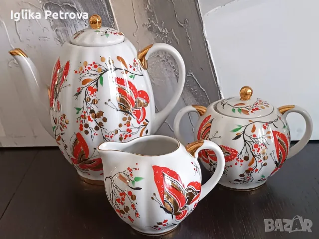 Сервиз за кафе ЛФЗ Бабочки, снимка 3 - Колекции - 56061521