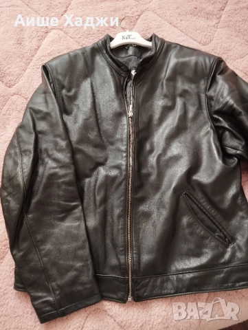 мъжко черно кожено яке , снимка 2 - Якета - 52426803