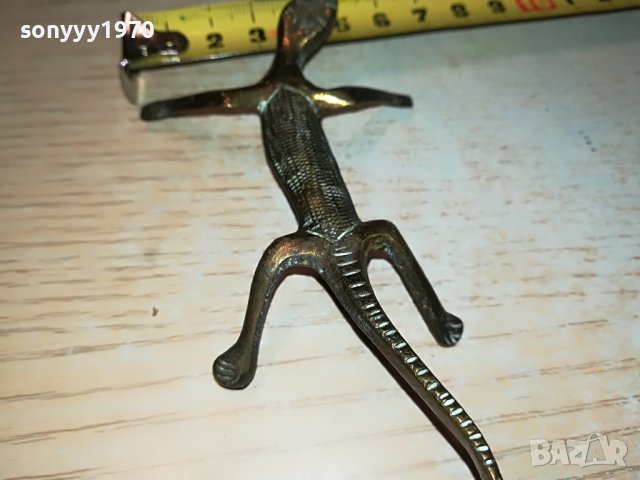 САЛАМАНДЪР-МЕД МЕСИНГ 11Х6см-ВНОС ФРАНЦИЯ M0306231915, снимка 3 - Антикварни и старинни предмети - 40938409