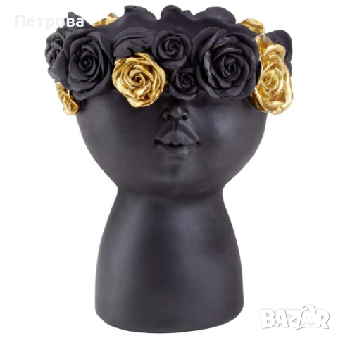 Кашпа-15х19 см./черна кашпа/черна саксия