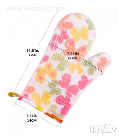 ГОТВАРСКА РЪКАВИЦА ОТ ТЕКСТИЛ СЪС СИЛИКОНОВО ПОКРИТИЕ - код 02888, снимка 3 - Аксесоари за кухня - 33910645