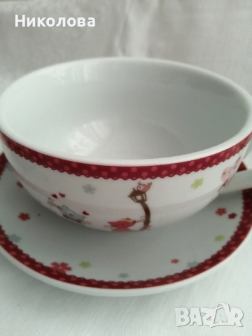 Комплект чайник с чаша, снимка 2 - Сервизи - 51944065