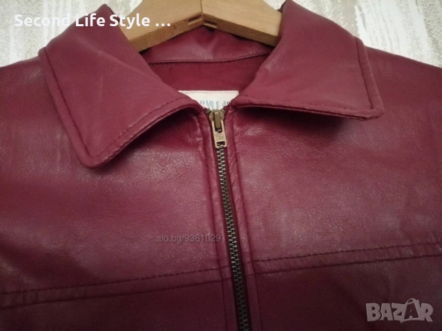 Zara дамско яке от изкуствена кожа в червен цвят р-р S, снимка 15 - Якета - 53726399